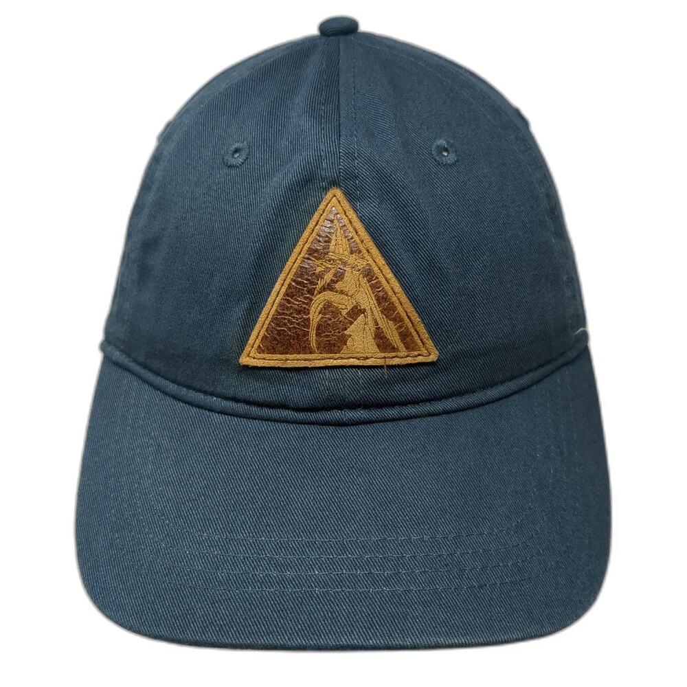 Alternative Apparel Baseball Cap Blue One Size Leather Patch Slideback Bird Hat